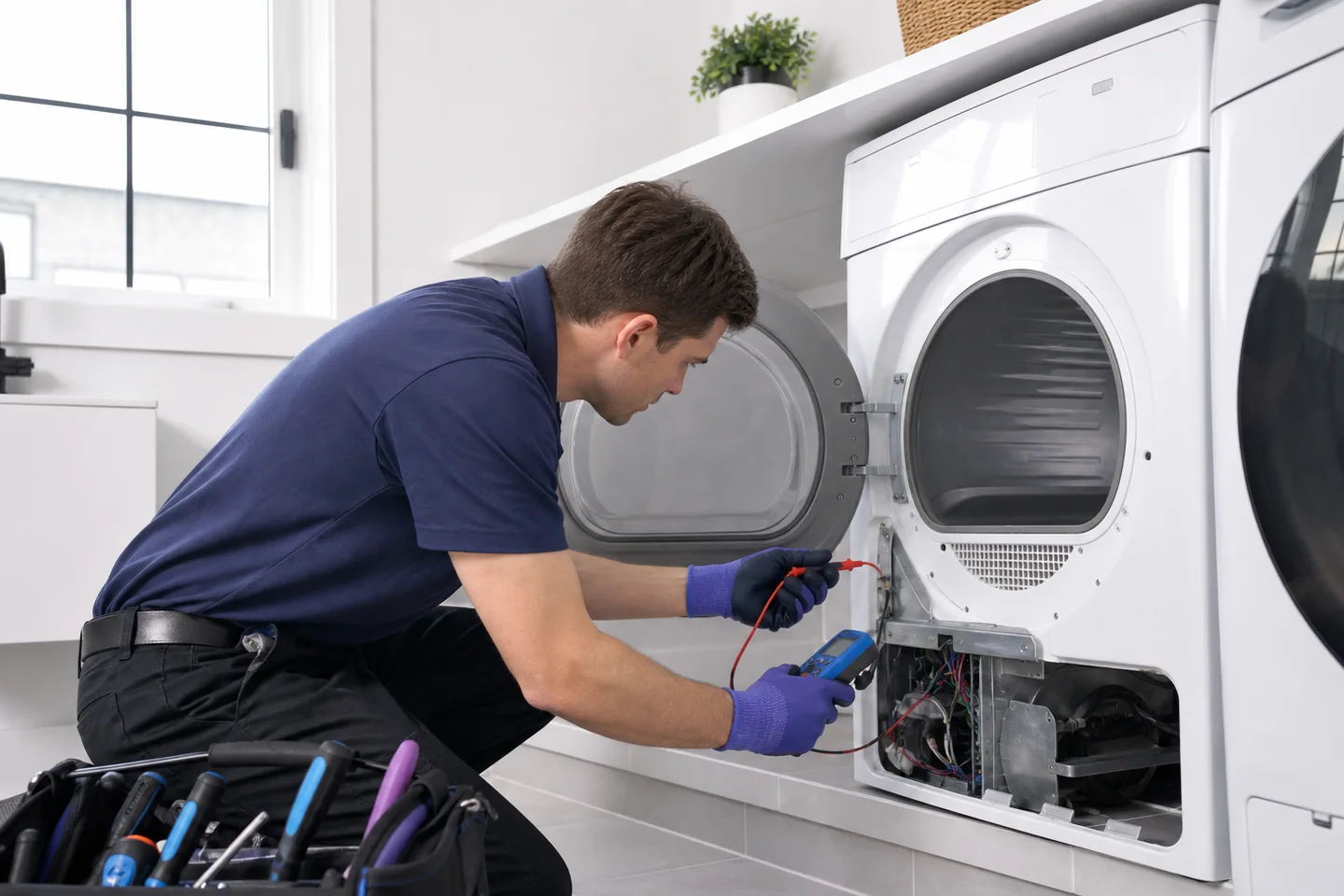 Dryer not heating: electric, gas and venting service boundaries