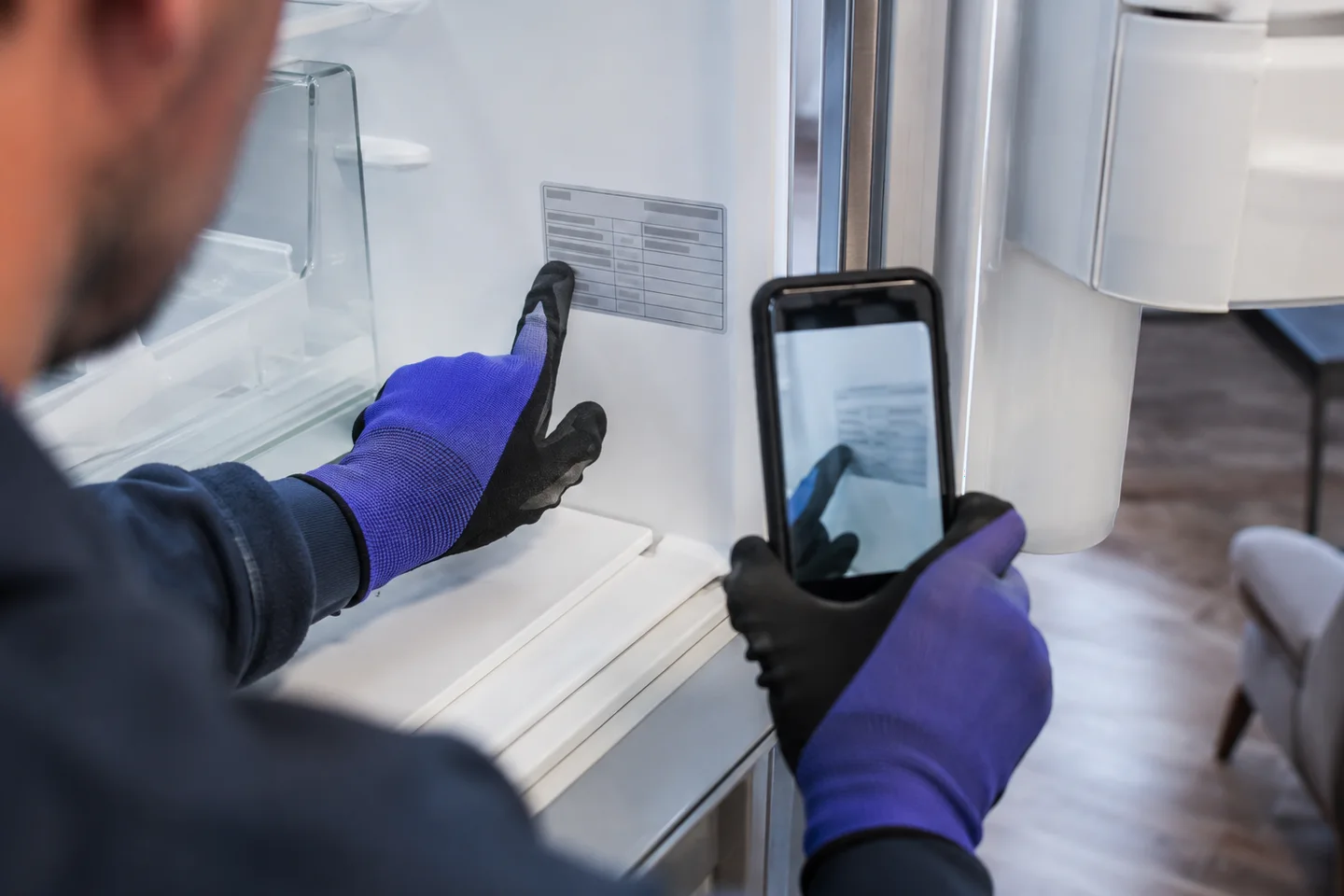 How to find an appliance model and serial number safely